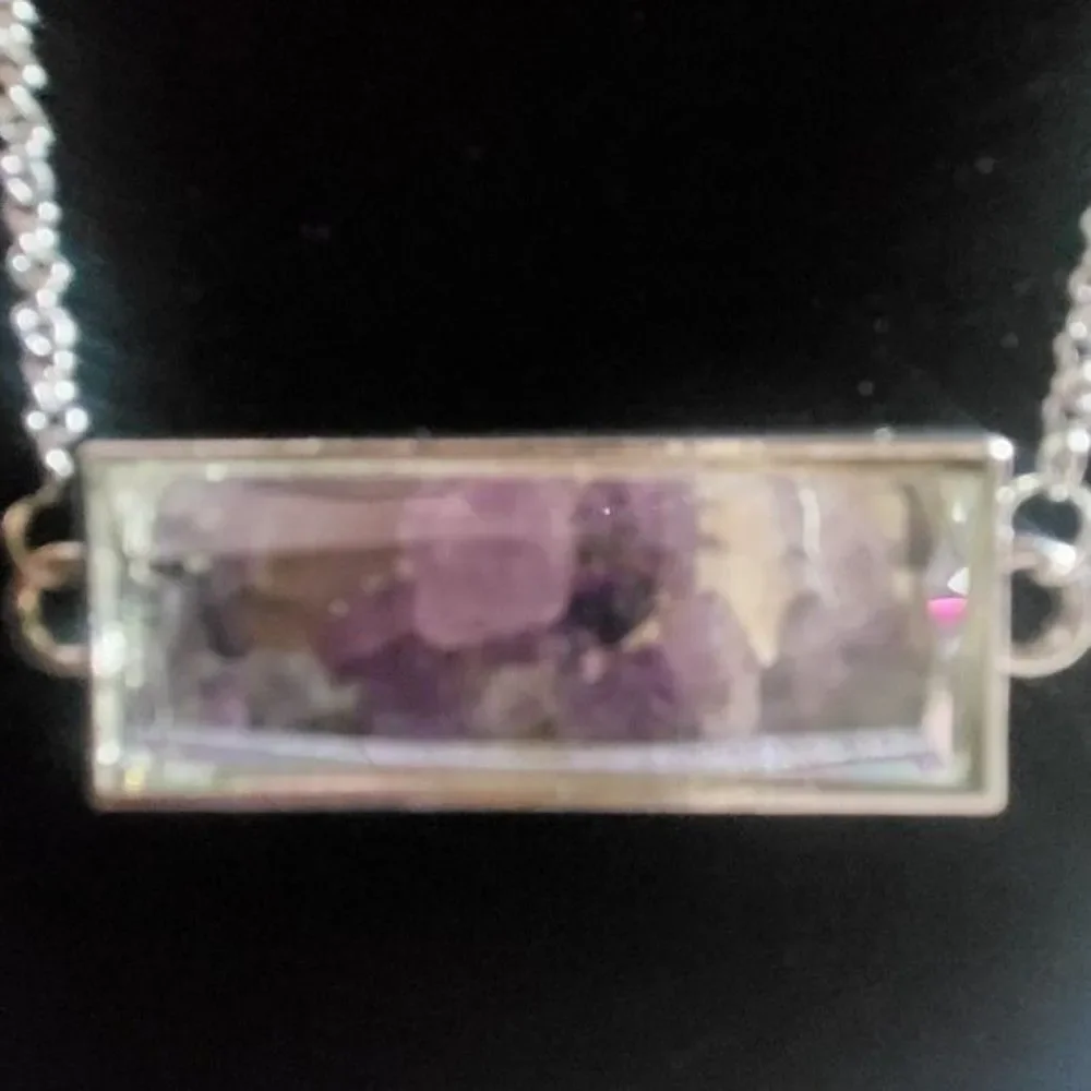 Amethyst Bar Pendant Necklace